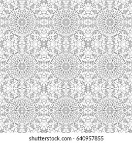 Vector pattern seamless. Black-white ethnic ornament. Arabesque style