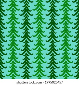 vector pattern seamless of curved sloping lines at the bottom end that are arranged like a pine tree with a green color combination, easy editing to change color