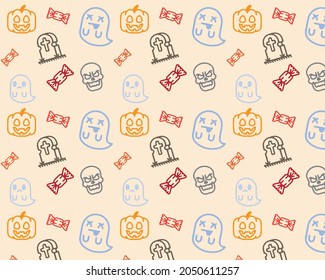 vector pattern seamless drawing halloween holiday