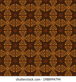 vector pattern seamless of regular geometric shapes. with a composition of light brown on a dark brown background
