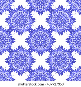 Vector pattern. Seamless  texture, detailed  illustrations.  Floral pattern in doodle style, spring floral background
