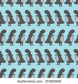 vector pattern, seamless wallpaper featuring a fun dinosaur