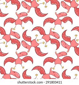 vector pattern, seamless wallpaper featuring a fun dinosaur
