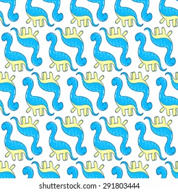vector pattern, seamless wallpaper featuring a fun dinosaur