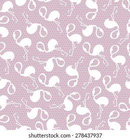 vector pattern, seamless wallpaper with flamingos