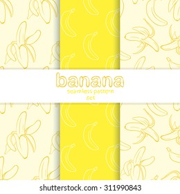vector pattern, seamless Wallpaper with image slices of ripe banana
