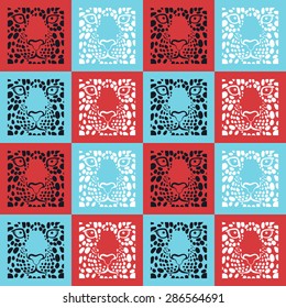 vector pattern, seamless Wallpaper with a picture of the muzzle of the leopard 