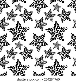 vector pattern, seamless wallpaper with stars in leopard spots