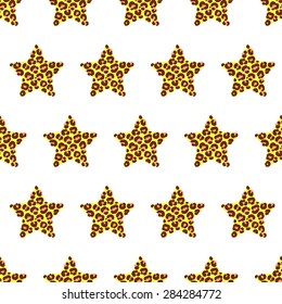 vector pattern, seamless wallpaper with stars in leopard spots