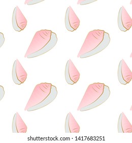 vector pattern of seashells with golden stroke 9