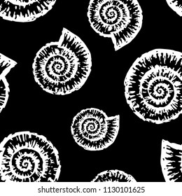 Vector pattern of seashells of nautiluses