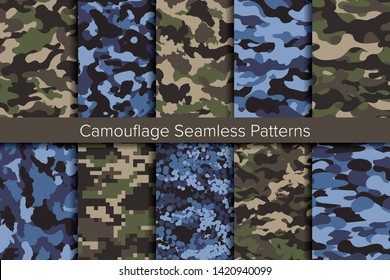 vector pattern set. Camouflage background. 