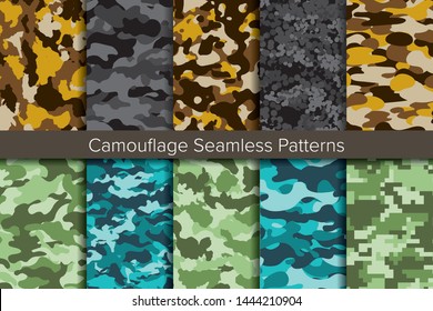 vector pattern set. Camouflage background.
