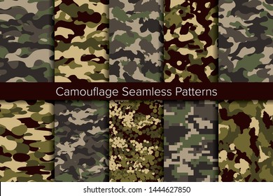 Set 8 Jungle Camouflage Patterns Vector Stock Vector (Royalty Free ...