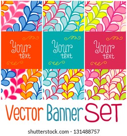 Vector pattern set. Floral background set.