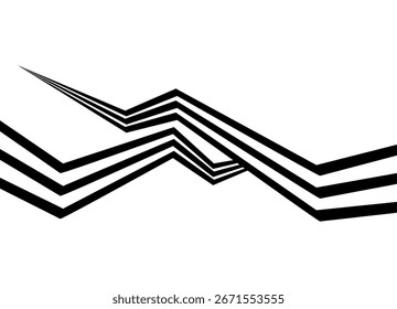 Vector pattern of sharp parallel retro lines black on white background. Design element. Abstract vector background