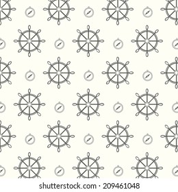 vector pattern ship wheels and compass texture background