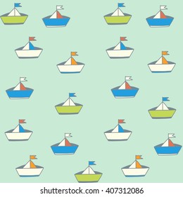 Vector pattern with ships 