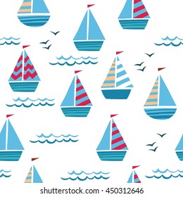 Vector pattern with ships 