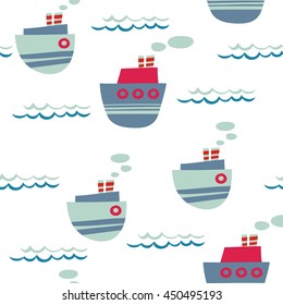 Vector pattern with ships 