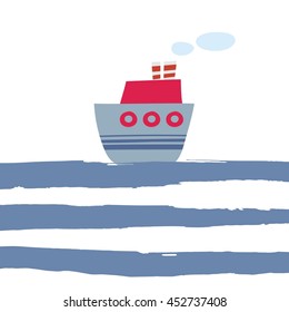 Vector pattern with ships 
