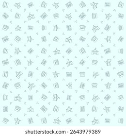 Vector pattern of shop, circus tent, and sound. for festival theme background design