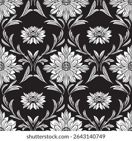 vector pattern with similar elements of william morris