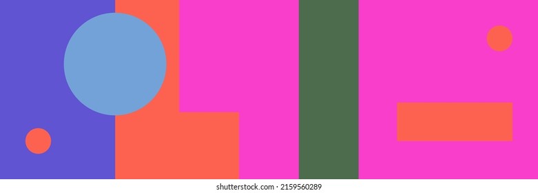 Vector pattern with simple abstract elements, lines, circles, squares and bold geometric shapes in Bauhaus style, useful for poster art, front page design, decorative prints.
