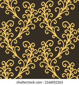 Vector pattern simple drawing for printing. Pattern with yellow swirls.