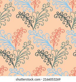 Vector pattern simple drawing for printing. Pattern with multi-colored swirls.