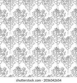 Vector pattern simple drawing of a tree. Tree pattern. For printing on fabric.