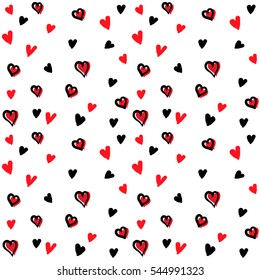 Vector pattern of a simple sketch hearts
