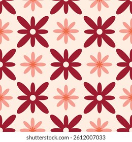 vector pattern of simplified flowers