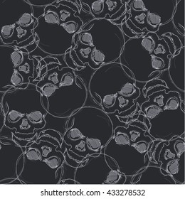 Vector pattern with skulls