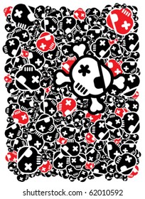 Vector pattern with skulls