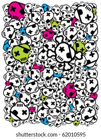 Vector pattern with skulls