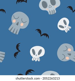 Vector pattern with skulls and bats