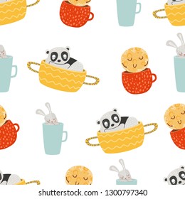 vector pattern with sleeping animals