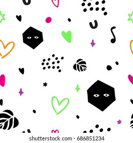 Vector pattern with small elements. White background.