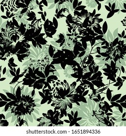  vector pattern with small flowers and leaves and floral bouquet