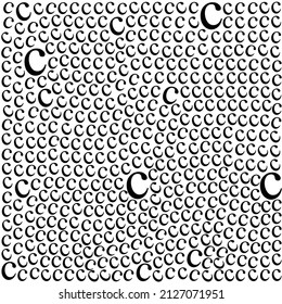 Vector Pattern With Small Letter C Illustration On White Background