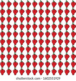Vector pattern of smiling fruits and vegetables
