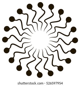 Vector pattern of the sperm. Pattern spermatozoon. Fertilization. Symbol. Medical symbol. Design clinic.