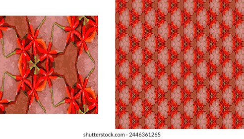 vector pattern of spicy red chilies used for wall design, wallpaper, and clothing or textiles