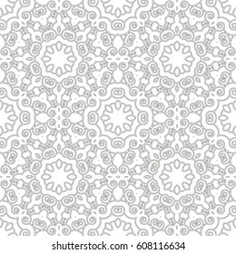 Vector pattern with spiral curls. Stylized seamless ornament of spirals. Modern stylish texture.