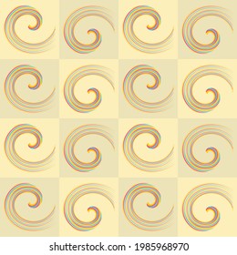 Vector Pattern With spiral shapes flat type design and vintage collor model