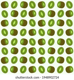 vector pattern with a split kiwi on a light background