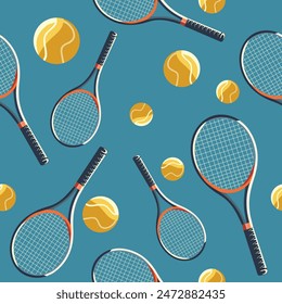 Vector Pattern Sport Game Tennis Ball Racket Club