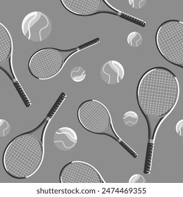 Vector Pattern Sport Game Tennis Ball Racket Club