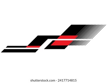 Vector pattern for a sports car, boat, yacht, motorcycle, toy, sportswear. Red and black racing stripe. Sports striped vector background made of lines